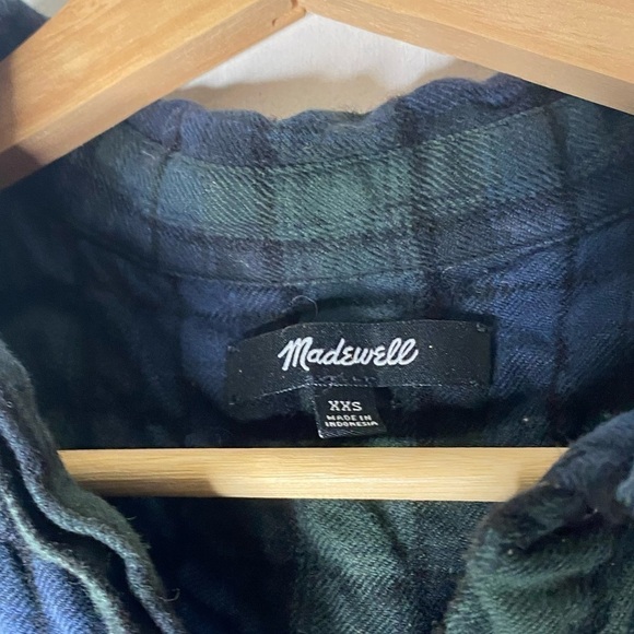 MADEWELL SIDE BUTTON FLANNEL LONG SLEEVED SHIRTDRESS SIZE XXS - Picture 2 of 5